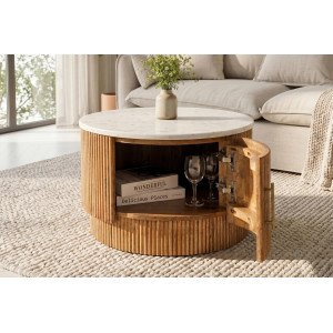 TRES CHIC modern mangófa dohányzóasztal - 60cm INVICTA