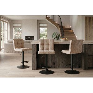 MODENA design bársony bárszék- beige INVICTA