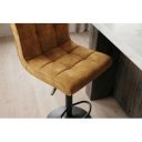 MODENA design bársony bárszék- mustársárga