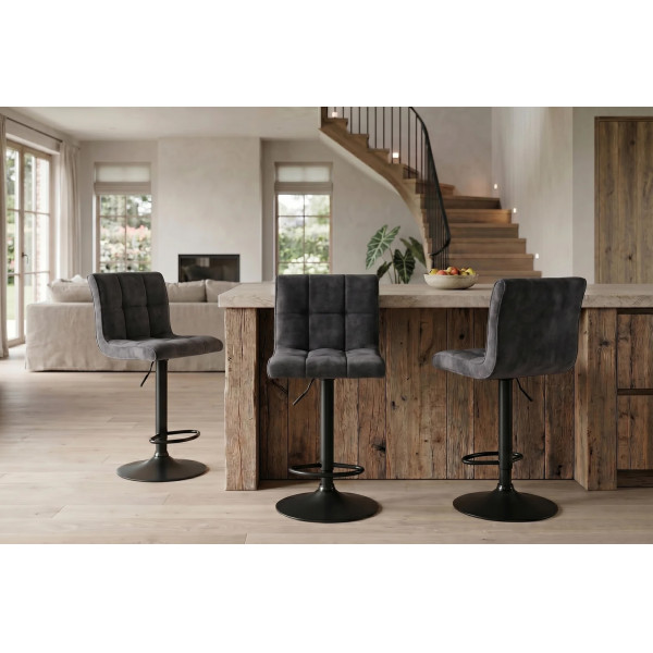 MODENA design bársony bárszék- szürke