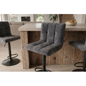 MODENA design bársony bárszék- szürke