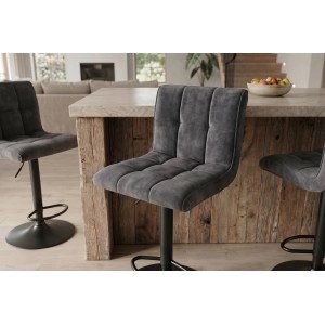 MODENA design bársony bárszék- szürke INVICTA