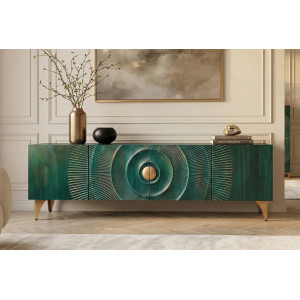 GOLDEN SUNSET design mangófa TV-szekrény - 180cm - türkiz INVICTA