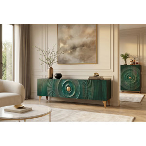 GOLDEN SUNSET design mangófa TV-szekrény - 180cm - türkiz