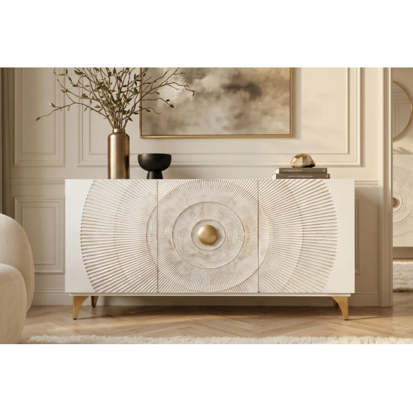 GOLDEN SUNSET komód -140cm - fehér