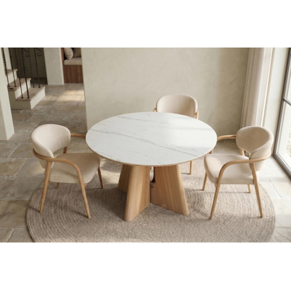 ORGANICO modern kerek étkezőasztal - 120cm