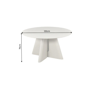ORGANICO modern kerek étkezőasztal - 120cm - beige