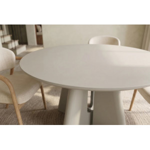 ORGANICO modern kerek étkezőasztal - 120cm - beige