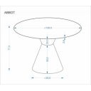 FERRON kerek étkezőasztal 120 cm – travertin