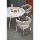 TERAMO kerek étkezőasztal 120 cm – terrazzo mintás