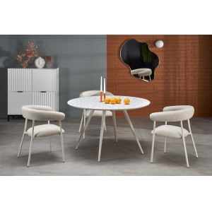 TERAMO kerek étkezőasztal 120 cm – terrazzo mintás
