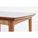 MORVENA bővíthető étkezőasztal 90–190 cm – fehér / Lefkas tölgy