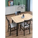 VESTORA bővíthető étkezőasztal 130–170 cm – Artisan tölgy / fekete