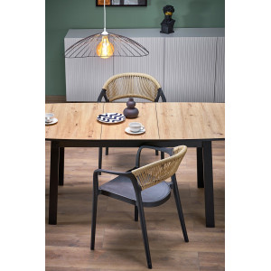 VESTORA bővíthető étkezőasztal 130–170 cm – Artisan tölgy / fekete