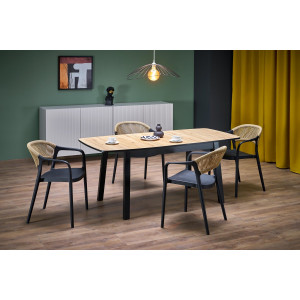 VESTORA bővíthető étkezőasztal 130–170 cm – Artisan tölgy / fekete