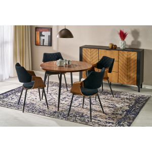 RONTERA kerek étkezőasztal 105 cm – dió / fekete