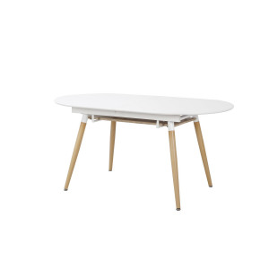 ALVERO bővíthető étkezőasztal 160–200 cm – fehér / San Remo tölgy