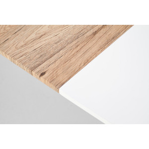 ALVERO bővíthető étkezőasztal 160–200 cm – fehér / San Remo tölgy
