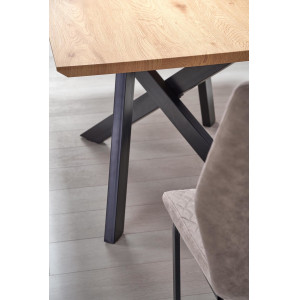 MERIDAN bővíthető étkezőasztal 160–200 cm – tölgy / fekete