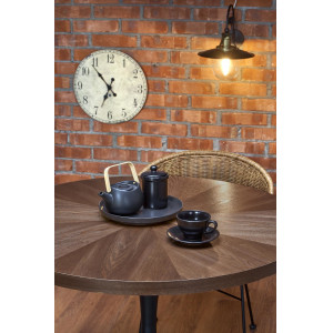 BRANSTON kerek étkezőasztal 100 cm – dió / fekete