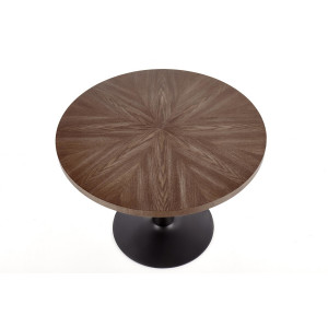 BRANSTON kerek étkezőasztal 100 cm – dió / fekete