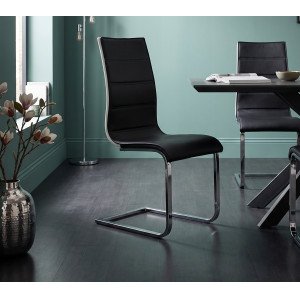 VELARO modern étkezőszék - fekete/fehér HALMAR