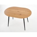 SALERNO bővíthető ovális étkezőasztal 120–160 cm – tölgy / fekete
