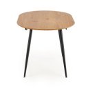 SALERNO bővíthető ovális étkezőasztal 120–160 cm – tölgy / fekete