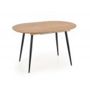 SALERNO bővíthető ovális étkezőasztal 120–160 cm – tölgy / fekete