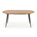 SALERNO bővíthető ovális étkezőasztal 120–160 cm – tölgy / fekete