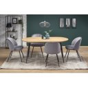 SALERNO bővíthető ovális étkezőasztal 120–160 cm – tölgy / fekete