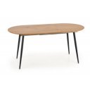 SALERNO bővíthető ovális étkezőasztal 120–160 cm – tölgy / fekete