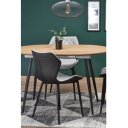 SALERNO bővíthető ovális étkezőasztal 120–160 cm – tölgy / fekete