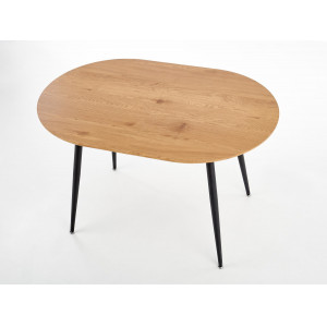 SALERNO bővíthető ovális étkezőasztal 120–160 cm – tölgy / fekete