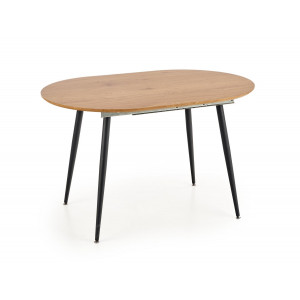 SALERNO bővíthető ovális étkezőasztal 120–160 cm – tölgy / fekete