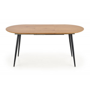 SALERNO bővíthető ovális étkezőasztal 120–160 cm – tölgy / fekete