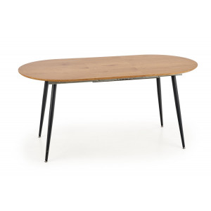 SALERNO bővíthető ovális étkezőasztal 120–160 cm – tölgy / fekete