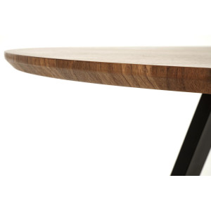 TAVIRA kerek étkezőasztal 120 cm – dió / fekete