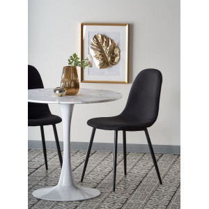 CARMONA kerek étkezőasztal 80 cm – fehér márvány dekor / fehér