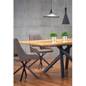 LEVANTE bővíthető étkezőasztal 160–200 cm – natúr tölgy / fekete