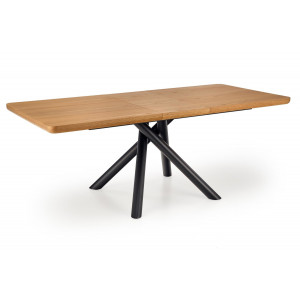 LEVANTE bővíthető étkezőasztal 160–200 cm – natúr tölgy / fekete