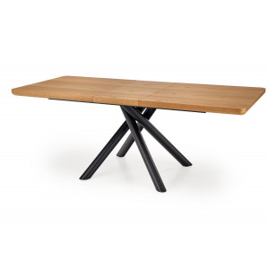 LEVANTE bővíthető étkezőasztal 160–200 cm – natúr tölgy / fekete