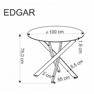 SOLENA kerek étkezőasztal 100 cm – kasmír