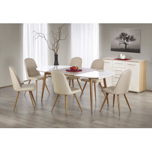 ALVERO bővíthető étkezőasztal 120–200 cm – méz tölgy / fehér