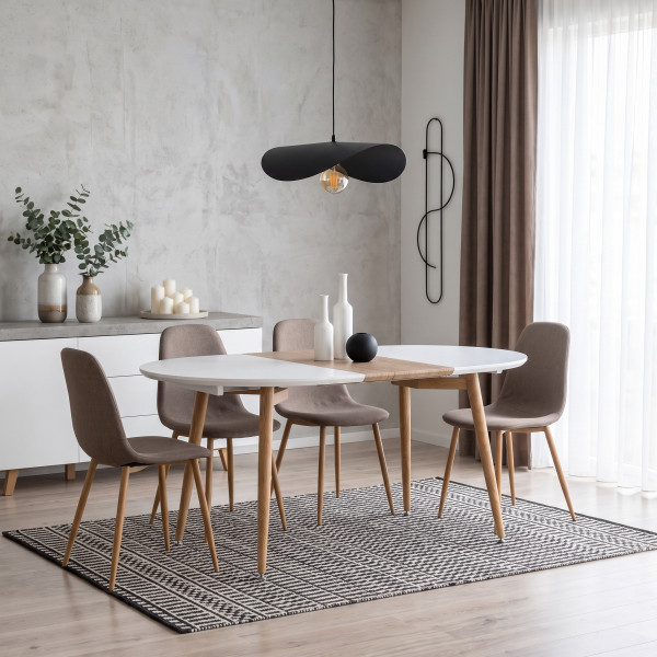 ALVERO bővíthető étkezőasztal 120–200 cm – San Remo tölgy / fehér