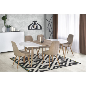 ALVERO bővíthető étkezőasztal 120–200 cm – San Remo tölgy / fehér