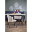 MARVIO étkezőasztal 120 cm – fehér márvány dekor / fekete