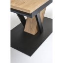NOVARE bővíthető étkezőasztal 160–220 cm – természetes tölgy / fekete