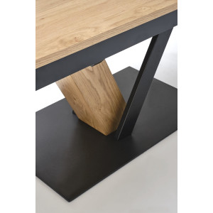 NOVARE bővíthető étkezőasztal 160–220 cm – természetes tölgy / fekete