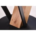 NOVARE kerek bővíthető étkezőasztal 120–160 cm – természetes tölgy / fekete